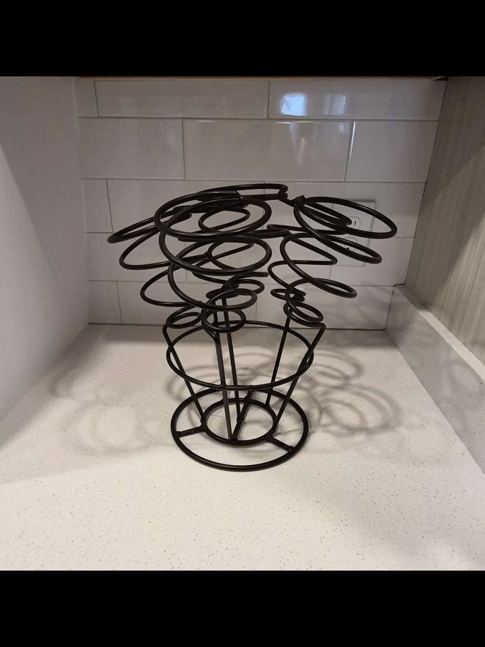 Black Spiral Metal Wine Bottle Rack - Decorative Countertop Display